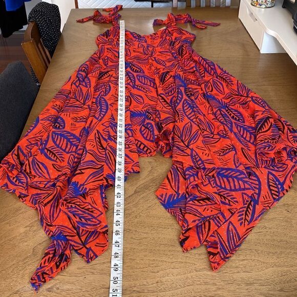 Alexis for Target Tropical Leaf Tie Strap Asymmetrical Dress Size XS - Picture 11 of 11